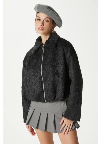 Kadın Oscar Suni Kürk Siyah Bomber Ceket fiyatları