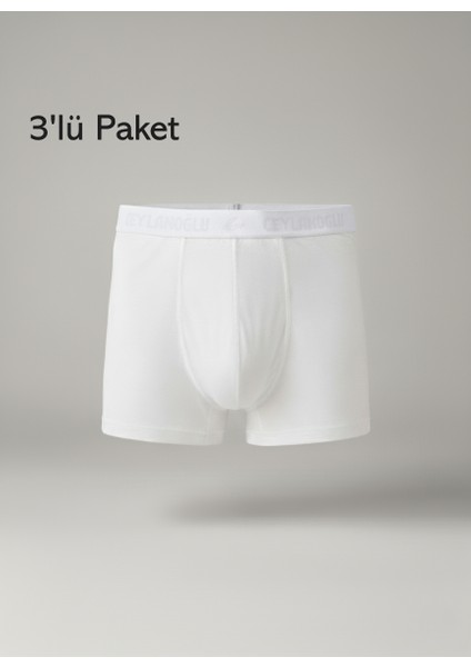 Boxer Pamuklu Cotton 3'lü Ekonomik Paket Slim Fit Extra Esnek Model