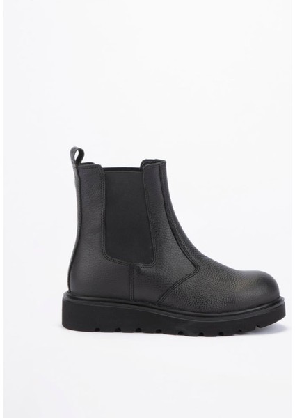 Leila Kadın Siyah Baskılı Deri Bot