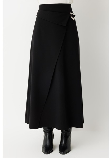 Toka Detaylı Anvelop Kapamalı Etek Siyah fiyatları