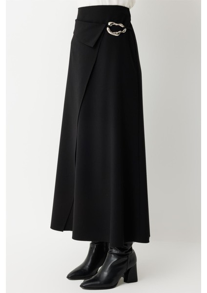 Toka Detaylı Anvelop Kapamalı Etek Siyah fırsatları