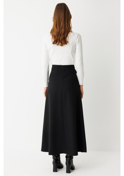 Toka Detaylı Anvelop Kapamalı Etek Siyah indirimleri