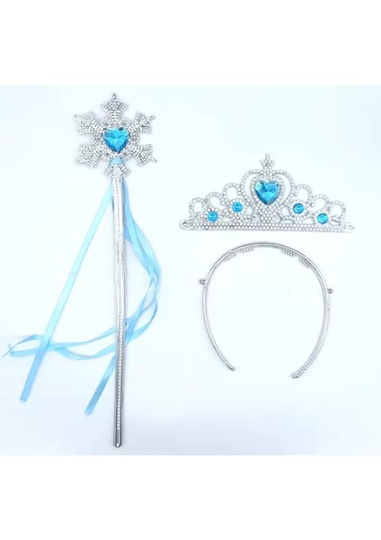 Bfs Karlar Ülkesi Elsa Mavi Kalp Tacı ve Kar Temalı Asa Seti indirimleri