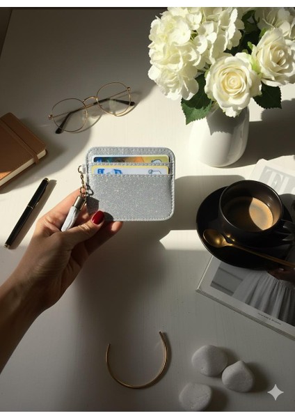 Gümüş Simli Püsküllü Cüzdan Kartlık modelleri