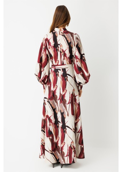 Özel Baskılı Elbise Bordo indirimleri