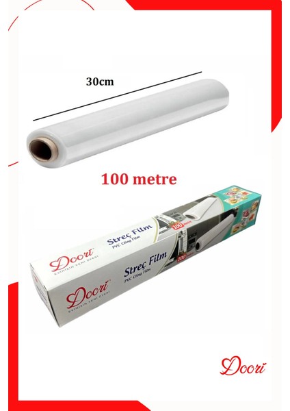 Belirtilmemiş Gıda Streç Film Streç Film Kutulu 30CM x 100METRE Yiyecek Tazelik Koruma Streç Film Rulosu 1 Adet