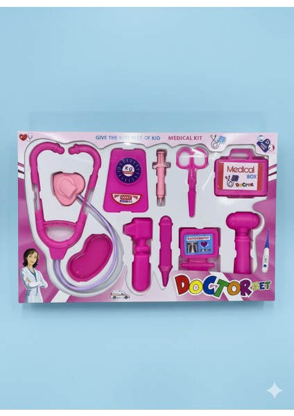 Kız Çocuk Oyuncak Doktor Seti - Pembe Doktor Çantası ve Aksesuarları - Eğitici Meslek Oyunu fırsatları