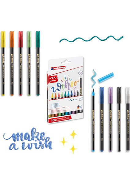 1340 Simli Fırça Uçlu Keçeli 10'lu Set