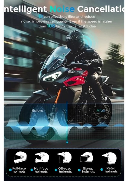 BT68 Motosiklet Kask Bluetooth Kulaklık 1080P Kamera Ses Kontrolü Video Kayıt Özellikli Intercom