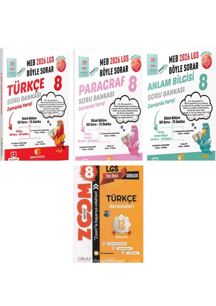 8. Sınıf 2026 Türkçe-Anlam Bilgisi ve Paragraf Soru Bankası +Türkçe 12'li Branş Denemesi