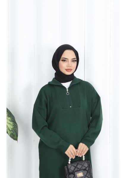 Fitilli Fermuarlı Triko Elbise modelleri