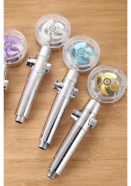 Turbo Duş Başlığı Su Tasarruflu 360 Hareketli Pervaneli Tazyikli Tuşlu Duş Başlığı (5148) fırsatları