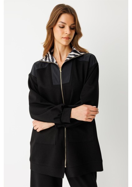 Yakası Garnili Pantolonlu Takım Siyah fiyatları