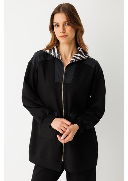 Yakası Garnili Pantolonlu Takım Siyah fırsatları