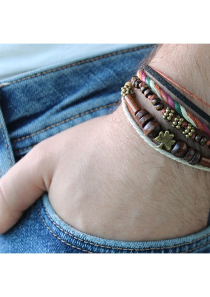 Yaprak Figürlü El Yapımı Bileklik | Doğal ve Bohem Tarz | Dönüşüm Sembolü Takı fiyatları