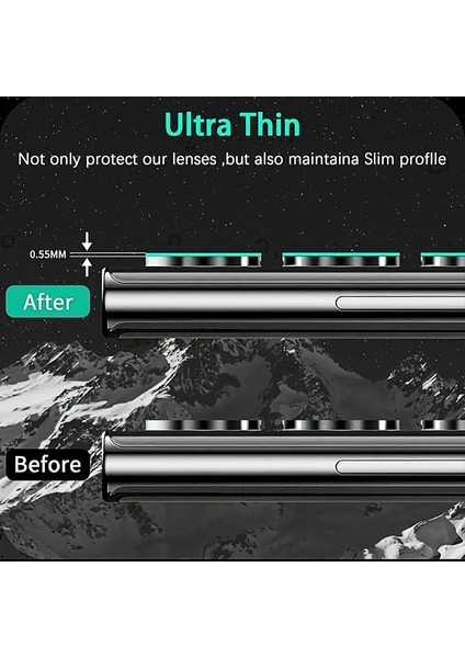 iPhone 17 Pro Yüksek Kalite Tam Kaplayan Hd Ultra Ince Çizilmez 9h Safir Kamera Lens Koruyucu