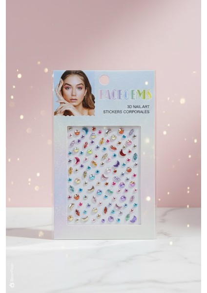 Rengarenk Ay ve Yıldız Makyaj Festival Yüz Taşı Face Gems modelleri