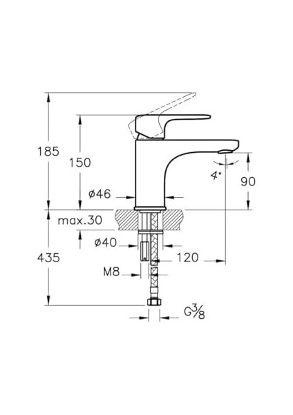Root Round A42705 Lavabo Bataryası, Krom fiyatları