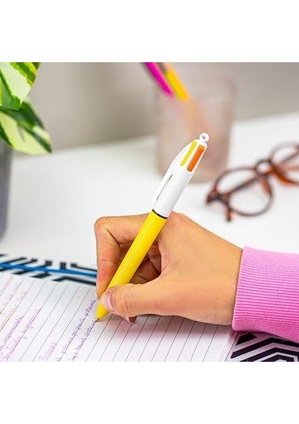 4 Colours Sun Tükenmez, 12'li Kutu, 1.0mm Uç, Tek Sarı, Mor, Turuncu ve Pembe Renkler fiyatları