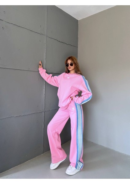 Kadın Kaliteli Lüks Giyim 3 Iplik Kot Detaylı Alt Üst Takım