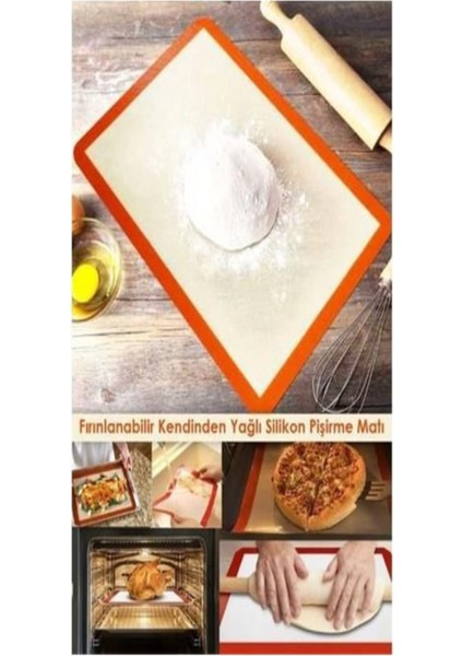 (1 Adet) Pişirme Matı Fırınlanabilir Kendinden Yağlı Silikon Yanmaz ve Yapışmaz 30*40CM fiyatları