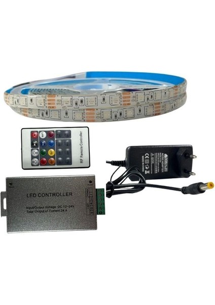 Rf Kumandalı Rgb Şerit LED Set 5050 Ledli 3çipli 5metre Silikonlu indirimleri