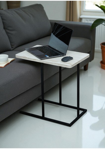 Dekoratif Beyaz Metal Yan Sehpa Ahşap Raflı Koltuk Yanı Servis Sehpası Çok Amaçlı Zigon C Sehpa fiyatları