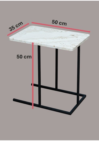 Dekoratif Beyaz Metal Yan Sehpa Ahşap Raflı Koltuk Yanı Servis Sehpası Çok Amaçlı Zigon C Sehpa indirimleri