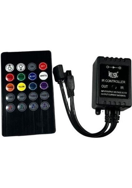 Müzik Modlu Ir Kumandalı Rgb Şerit LED Set 5050 Ledli 3çipli 10METRE Silikonlu