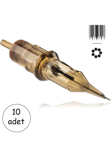 Kartuş Dövme Iğnesi 7rs 10’lu Set – Dolgu ve Gölge Iğnesi #1207RS Cartridge Tattoo Needle