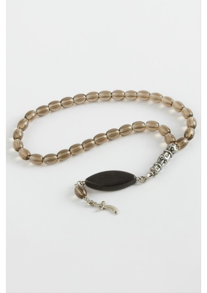 Techmrt Mısır Kesim Cam Taş Tesbih 6 Mm-Kahverengi