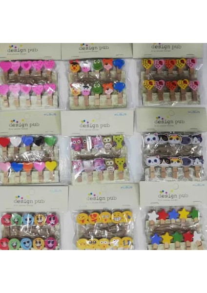 10'lu Şekilli Ahşap Mandallar 3.5cm (10'lu Set-10 Paket) fırsatları