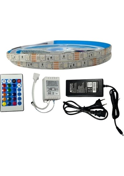 Ir Kumandalı Rgb Şerit LED Set 5050 Ledli 3çipli 10METRE Silikonlu indirimleri