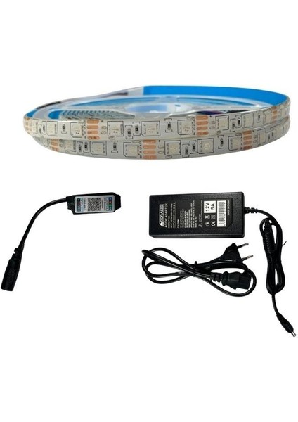 Bluetooth Kontrol Rgb Şerit LED Set 5050 Ledli 3çipli 10METRE Silikonlu indirimleri