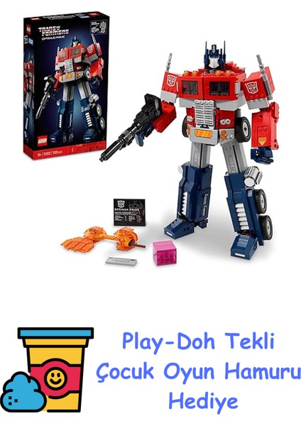 Icons Optimus Prime 10302 - Yetişkinler Için Bir Transformers Efsanesi’nin Koleksiyonluk Model Yapım Seti (1508 Parça) + Play-Doh Oyun Hamuru