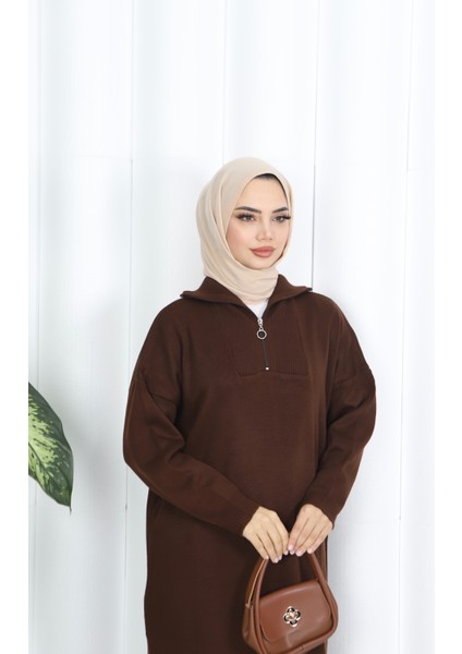 Fitilli Fermuarlı Triko Elbise modelleri