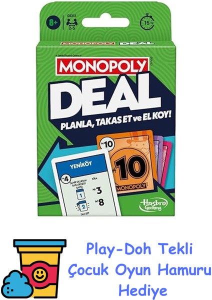 Gaming Monopoly Deal Kart Oyunu - Türkçe Versiyon + Play-Doh Oyun Hamuru