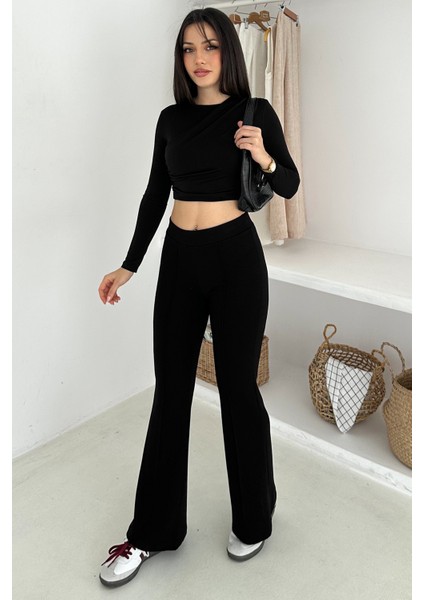 Kadın Yüksek Bel Ispanyol Paça Tayt – Retro & Şehirli Stil fiyatları