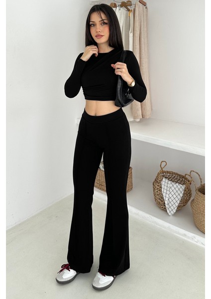 Kadın Yüksek Bel Ispanyol Paça Tayt – Retro & Şehirli Stil modelleri