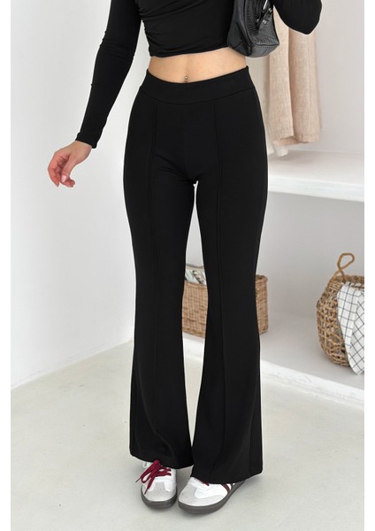 Kadın Yüksek Bel Ispanyol Paça Tayt – Retro & Şehirli Stil indirimleri