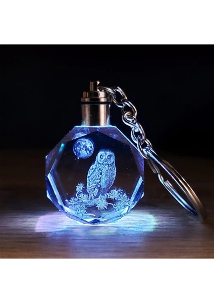 Baykuş Tasarımlı Işıklı Anahtarlık