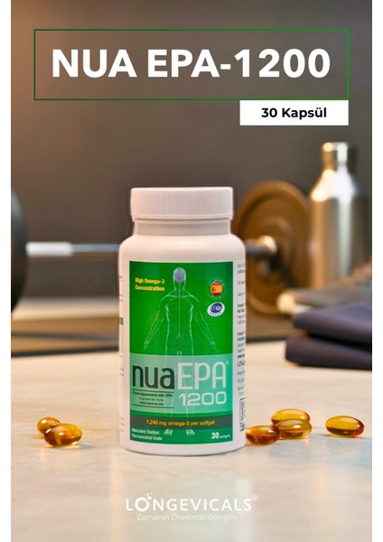 Nua EPA 1200 Omega-3 İçeren Gıda Takviyesi 30 Kapsül indirimleri