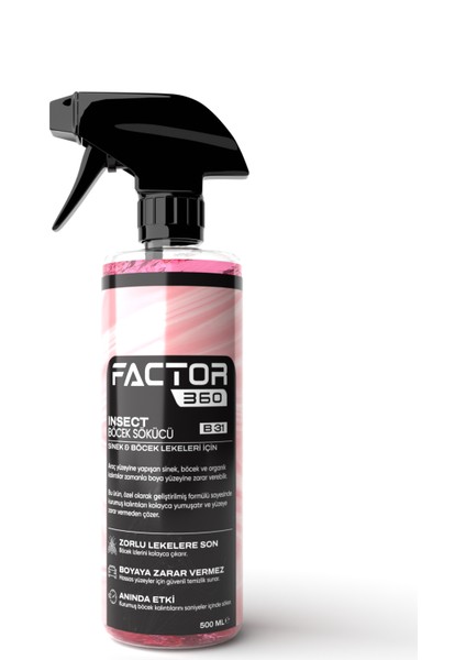 Factor 360 Insect Sinek Böcek Temizleyici 500 ML