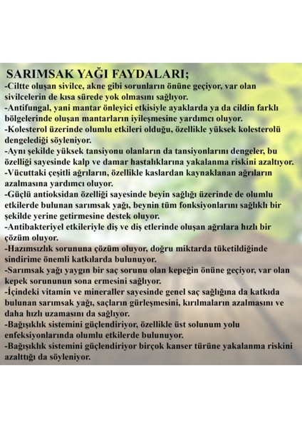 Sarımsak Yağı 20 ml modelleri
