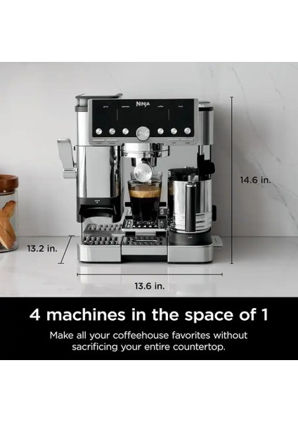 Nınja Barista Pro X9: Entegre Tartılı Akıllı 3'ü 1 Arada Espresso Makinesi | 29 Programlı- Espresso, Cold Brew ve Filtre Tek Makinede