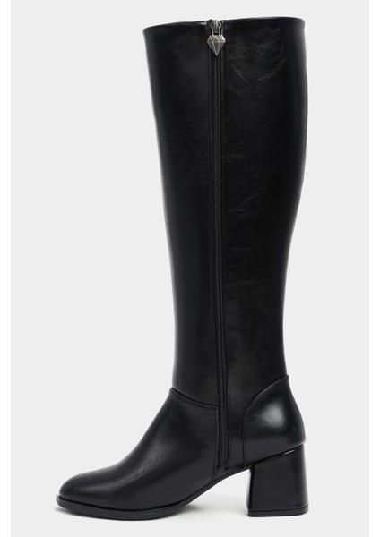 Christa Siyah Raşel Rustik Desen Küt Burun Kadın Topuklu Çizme indirimleri