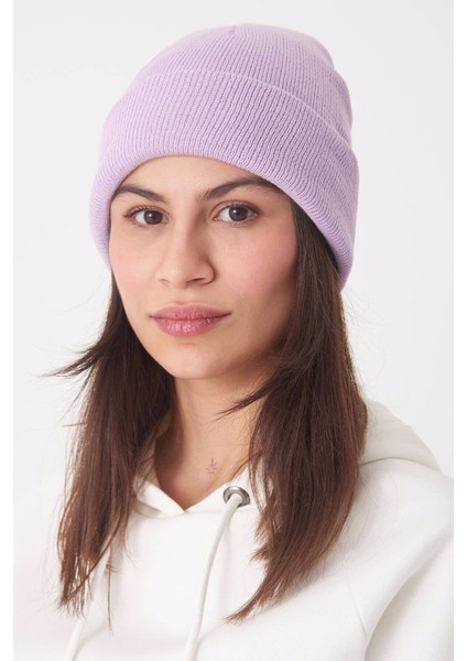 Katlamalı Basic Tiriko Bayan Beresi Çağla Lila Bere