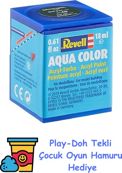 - Su Bazlı Maket Boyası Siyah Yeşil Mat 18 ml (36140) + Play-Doh Oyun Hamuru