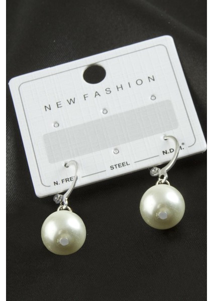 Techmrt Yuvarlak Inci Küpe-Sarı