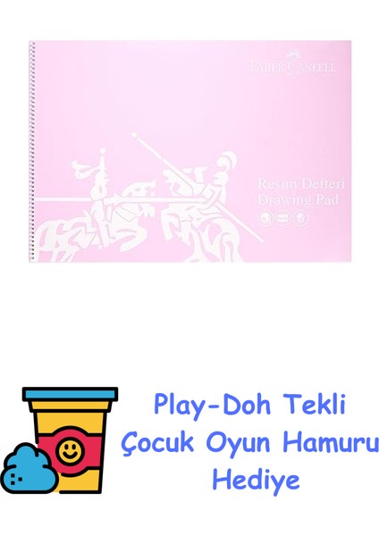 Resim Defteri, 35X50 Cm, 30 Yaprak, Spiral Cilt, Pp Kapak, 120G Kaliteli Kağıt, Asorti Renkler, Dayanıklı ve Çevre Dostu + Play-Doh Oyun Hamuru